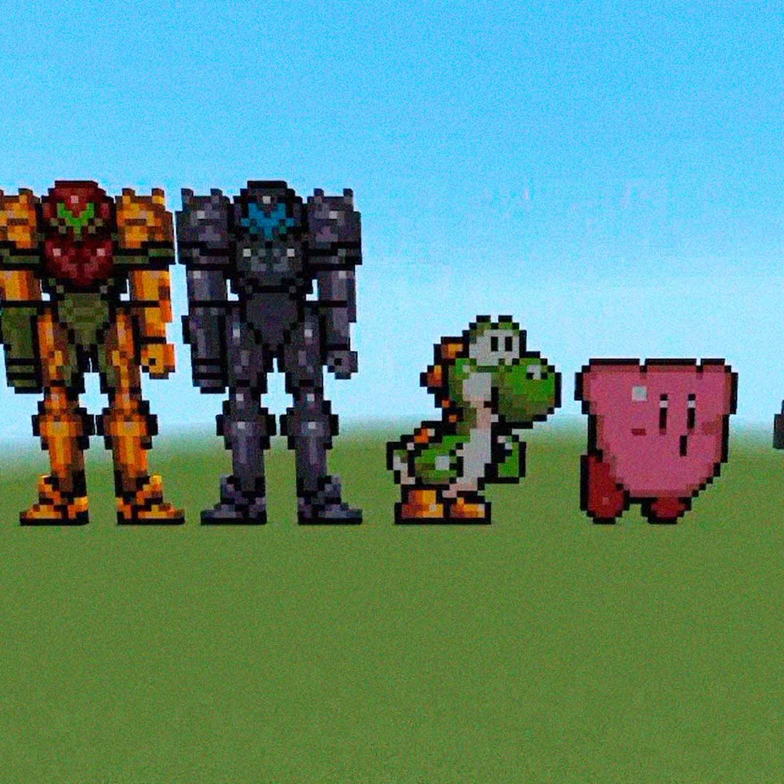 Игрок создал в Minecraft всех персонажей из Super Smash Bros.