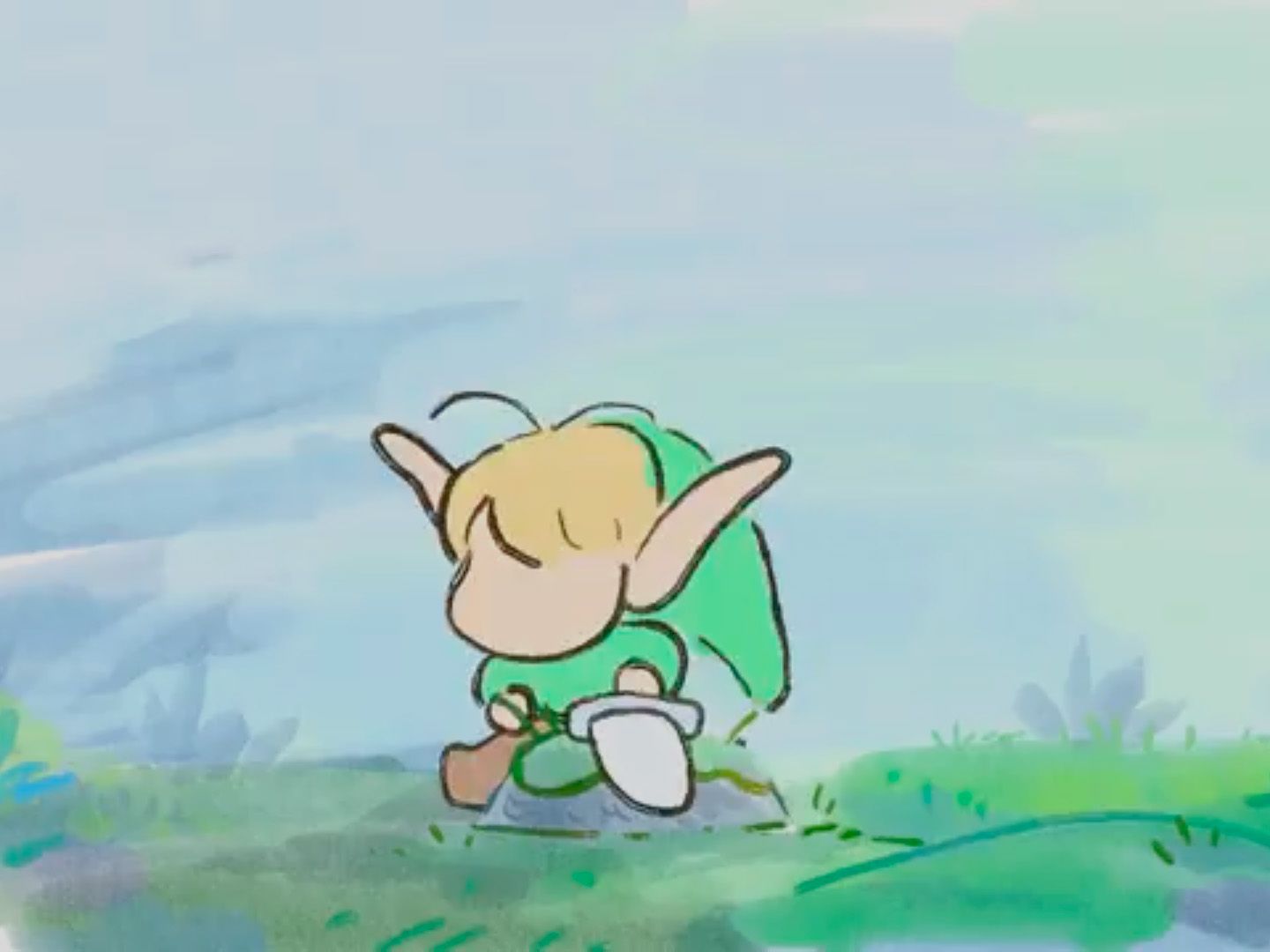 Анимация дня. Акварельная «Зельда»